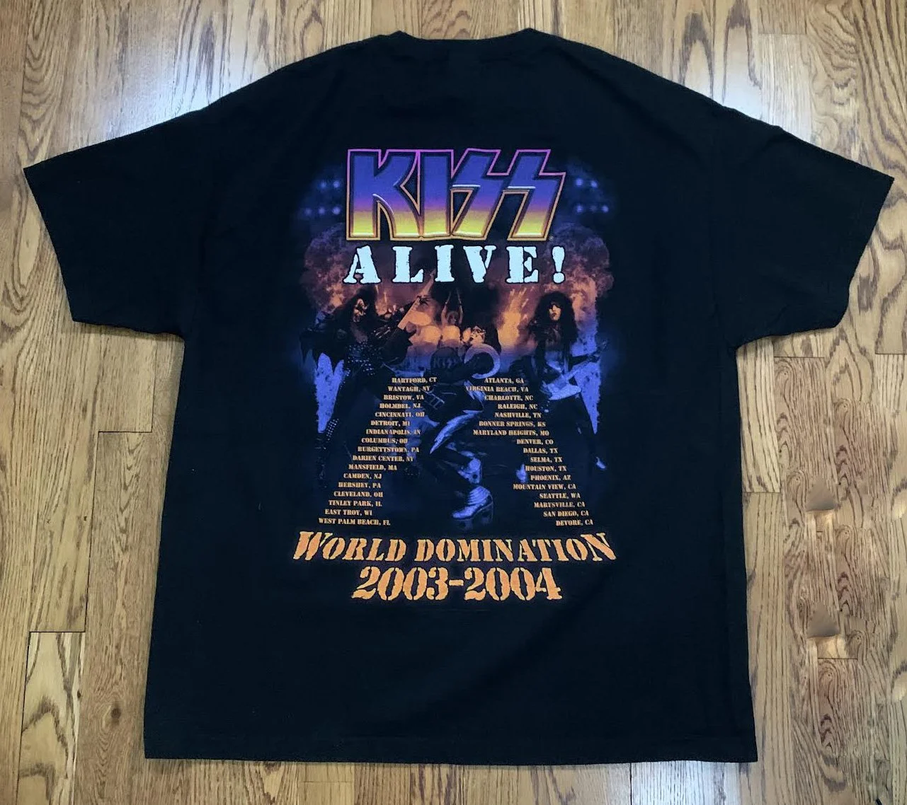 Vintage Kiss World Domination 03-04 Tour T Shirt (Size XXL) NWOT